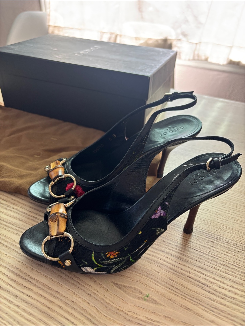 Gucci Sand Tess S Cuoio 1063 Flora canvas/lifford Nero-mult/nero